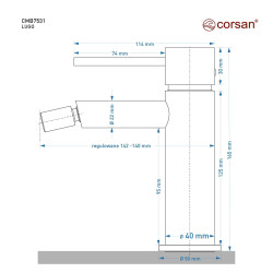 Bateria wannowa wolnostojąca Corsan Lugo CMB7535, różne kolory