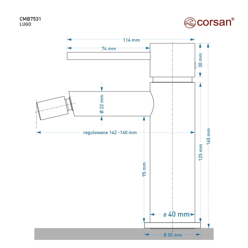 Bateria wannowa wolnostojąca Corsan Lugo CMB7535, różne kolory