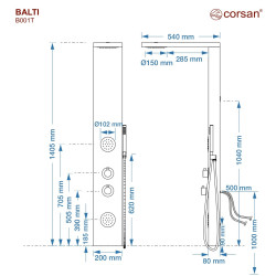 Panel prysznicowy Corsan Balti – bambus w nowoczesnej odsłonie