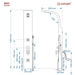 Panel prysznicowy z bambusa Corsan BAO – styl japandi