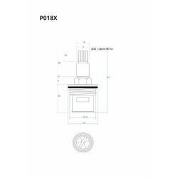 Głowiczka ON/OFF P018X 63 mm – wieloklin Ø8 (20 zębów) | 90°