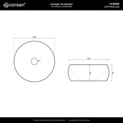 Okrągła umywalka Corsan LUGO UC9226, śr. 40 cm | Corsan.pl