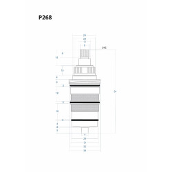 Głowica termostatyczna P268 91 mm | do Corsan Adour / Basic