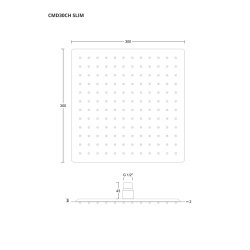 Deszczownica kwadratowa Corsan CMD30 SLIM 30 cm | 2 kolory