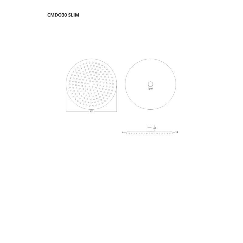 Deszczownica okrągła 30 cm Corsan CMDO30 | Chrom/czarna