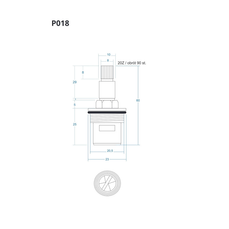 Głowica ON/OFF P018 60 mm | do S-002 Snake | Corsan