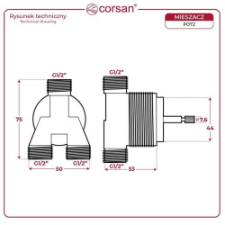 Corsan P073CH – uniwersalny pokrętło i mieszacz wody, chrom