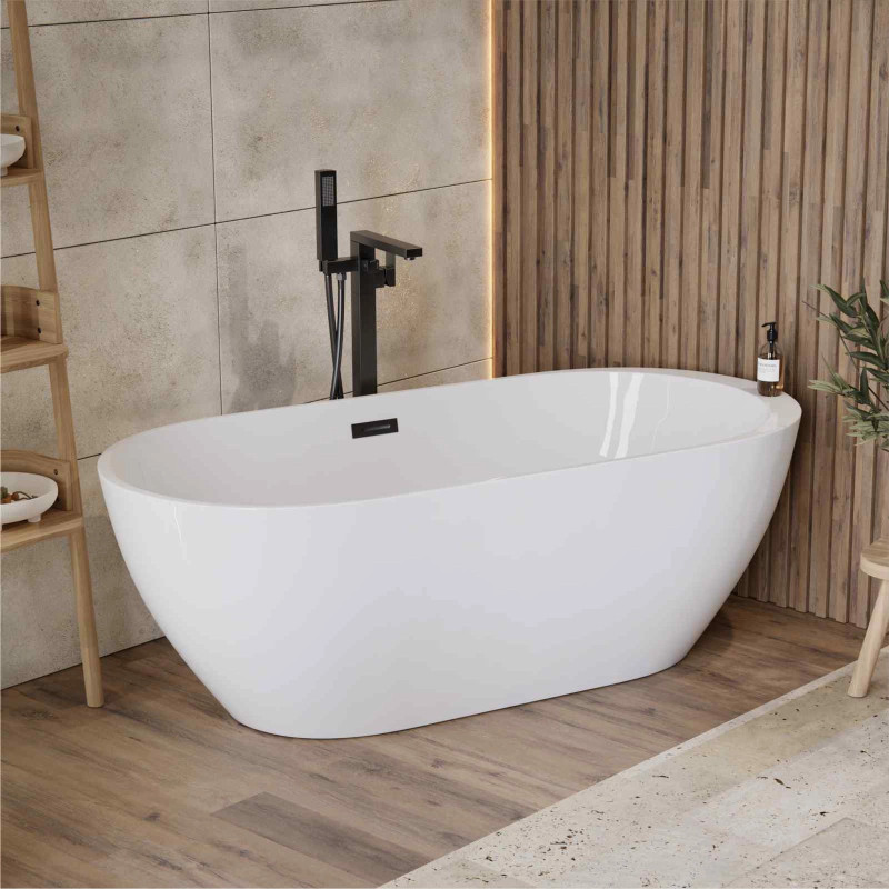 Akrylowa wanna wolnostojąca Corsan RENO z półką, 2 rozmiary