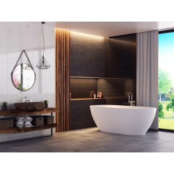 Akrylowa wanna wolnostojąca Corsan RENO z półką, 2 rozmiary