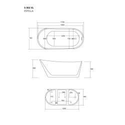 Wanna wolnostojąca Corsan ESTELLA E302 - 160cm i 170cm