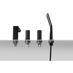 Bateria wannowa 4-otworowa TRINO CMB7142 czarna/chrom