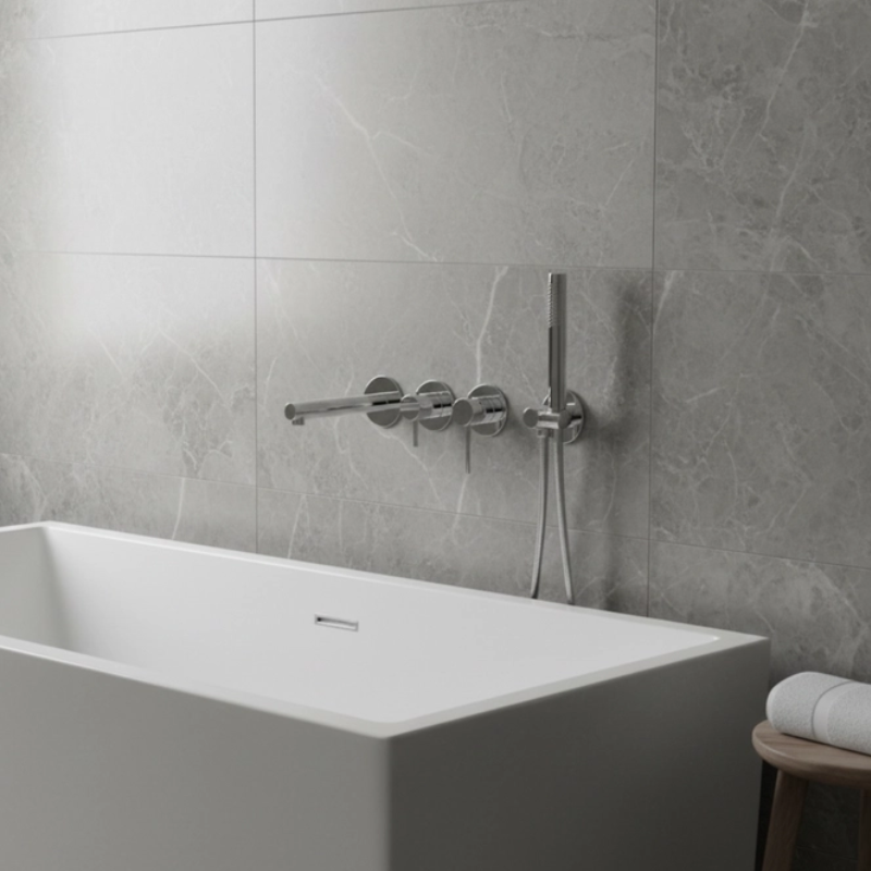 Bateria wannowa ścienna LUGO CMB7554 – zestaw natryskowy