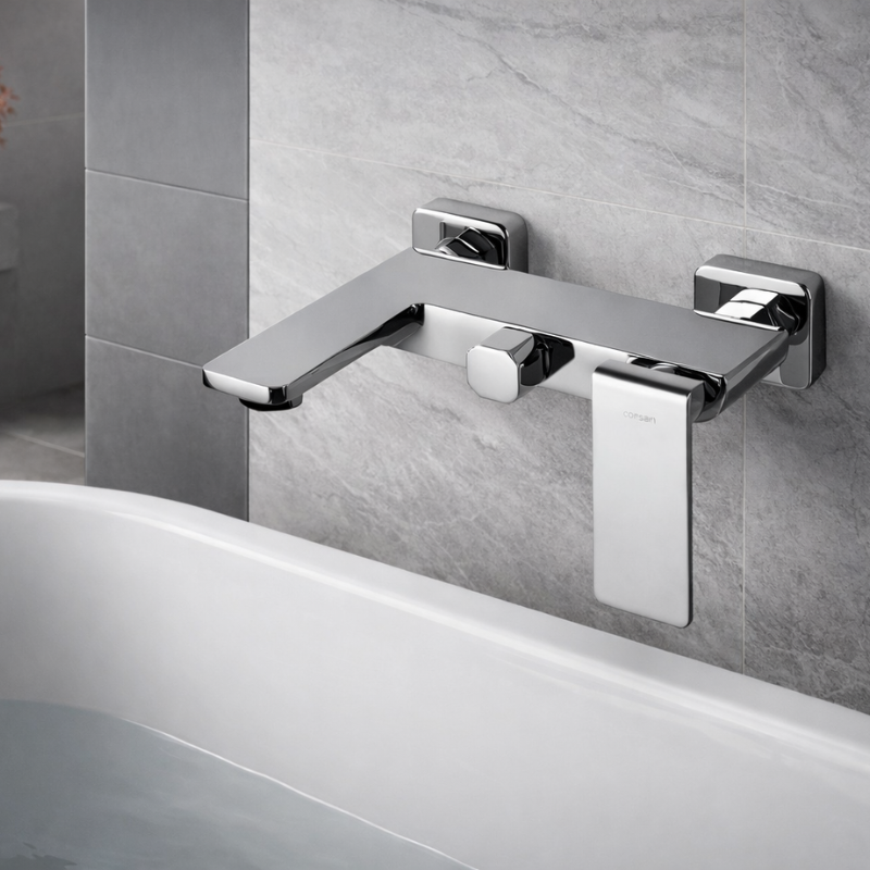 Bateria wannowa ścienna Corsan TRINO CMB7141