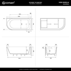 Wanna narożna INVELIA V220P prawa pod parawan | Corsan.pl