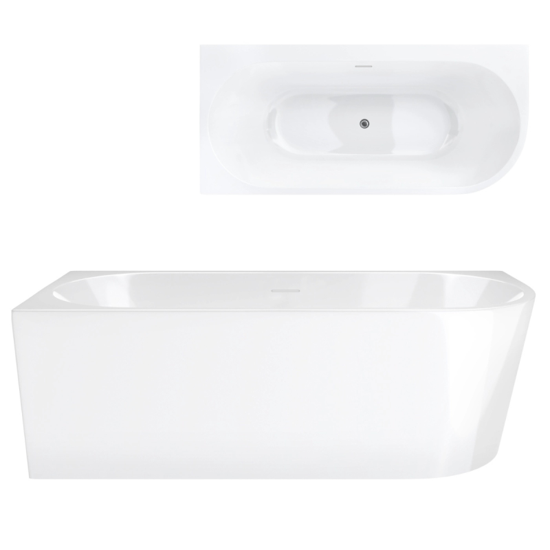 Wanna narożna INTERO V240 przelew szczelinowy, 150 -170 cm