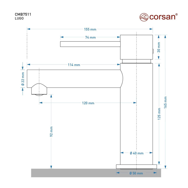 Bateria umywalkowa Corsan LUGO CMB7511, różne kolory