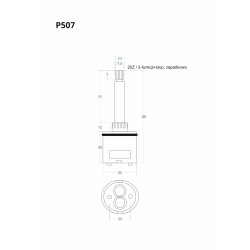 Dvoufunkční kartuše + STOP pro podomítkovou baterii 89 mm P507