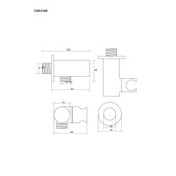 Držák ruční sprchy CMU169 s přípojkou