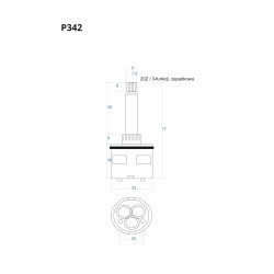 P342 METAL 3‑Function Ratchet Cartridge 77 mm