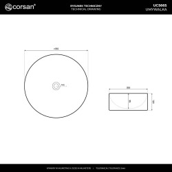 Nástavbové umyvadlo LUGO UC5665 kulaté, 36×12 cm