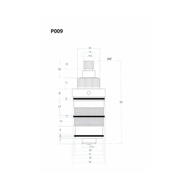 Termostatická kartuše 95 mm P009