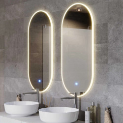 LED zrcadlo OVO 50×100 cm, oválné