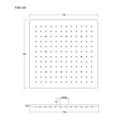 Sprchová hlavice P285 LED, čtvercová