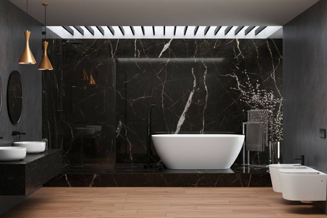Czarna łazienka