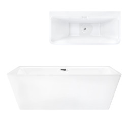 Freistehende Wandbadewanne ISEO E019 mit breitem Rand