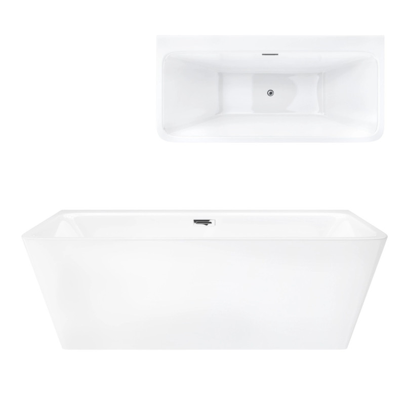Freistehende Wandbadewanne ISEO E019 mit breitem Rand