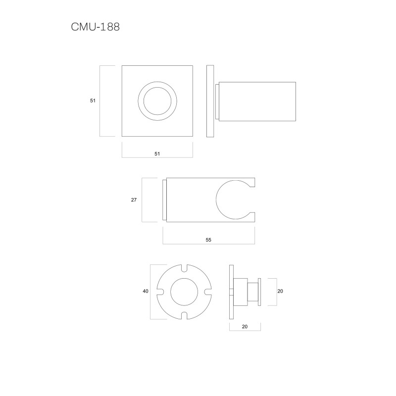 Handbrause‑Halter Corsan CMU188