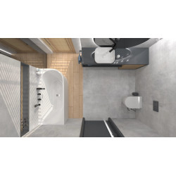 Eckbadewanne INTERO E240 mit breitem Rand, links