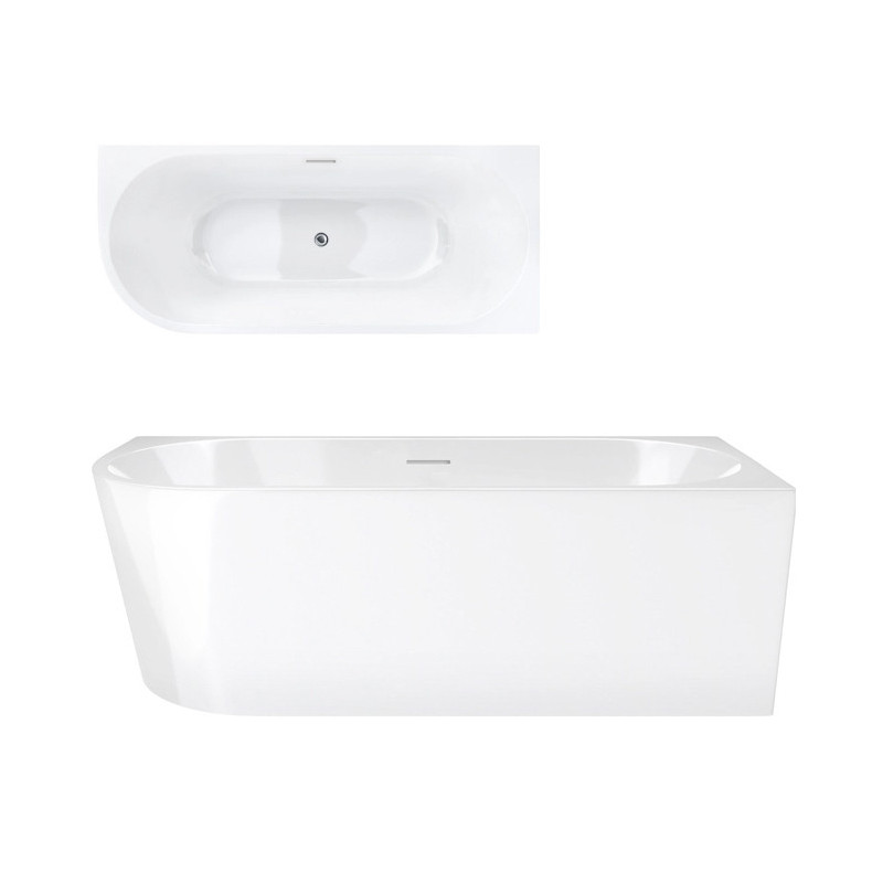 Eckbadewanne INTERO V230 mit Schlitzüberlauf, rechts