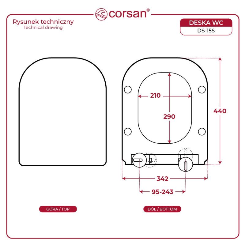Soft‑Close WC‑Sitz DS‑15S, universal