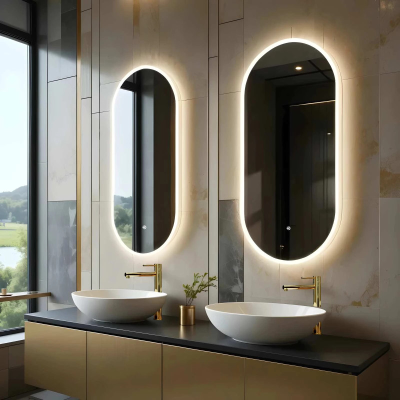 LED‑Spiegel OVO 50×100 cm, oval