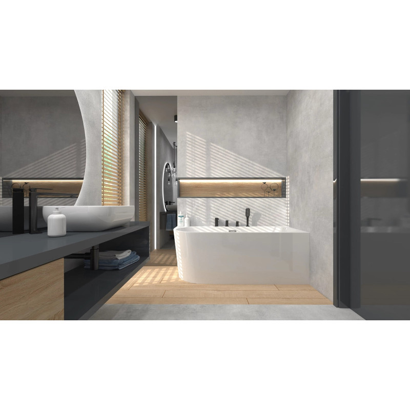Eckbadewanne INTERO E240 mit breitem Rand, rechts