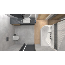 Eckbadewanne INTERO E240 mit breitem Rand, rechts