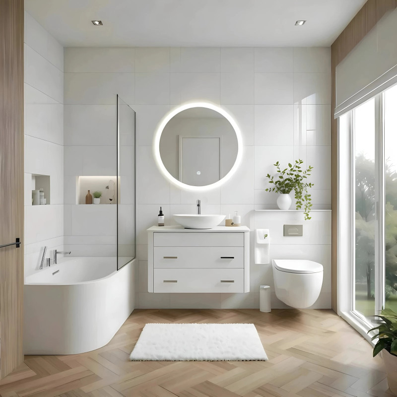 Eckbadewanne INTERO E240 mit breitem Rand, rechts