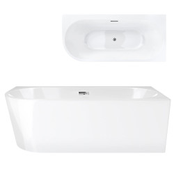 Eckbadewanne INTERO E240 mit breitem Rand, rechts