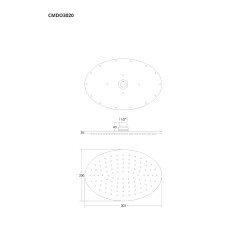 Duschkopf CMDO3020CH, oval 30 cm