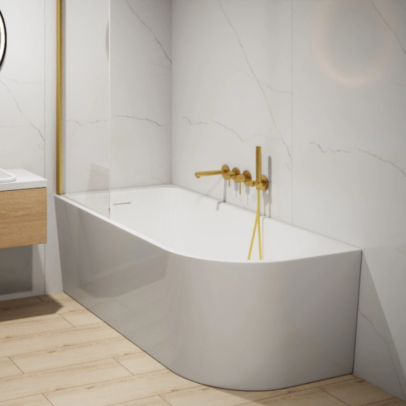 Eckbadewanne INVELIA V220 links zur Montage mit Duschwand