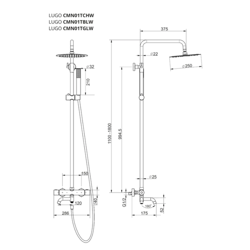 Duschsäule LUGO CMN01