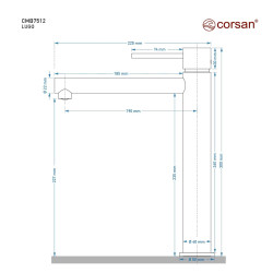 LUGO CMB7512 Tall Basin Mixer Tap