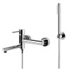LUGO CMZ7541CH Wall‑Mounted Bath Mixer with Hand Shower