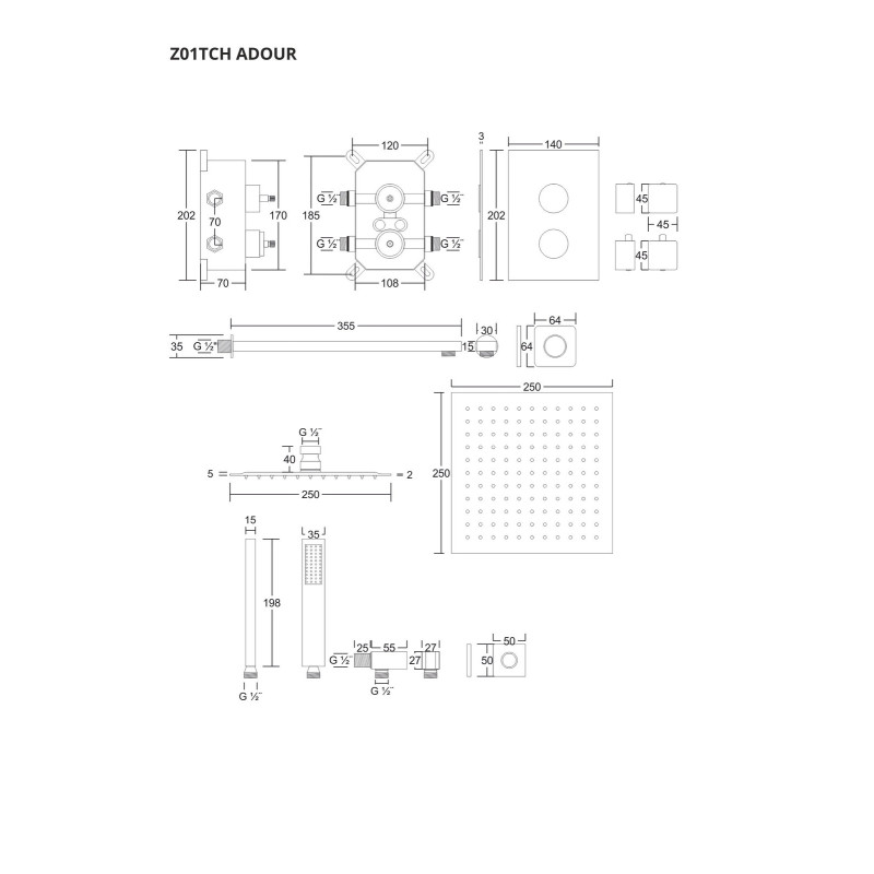 ANGO Z01 Concealed Shower Set