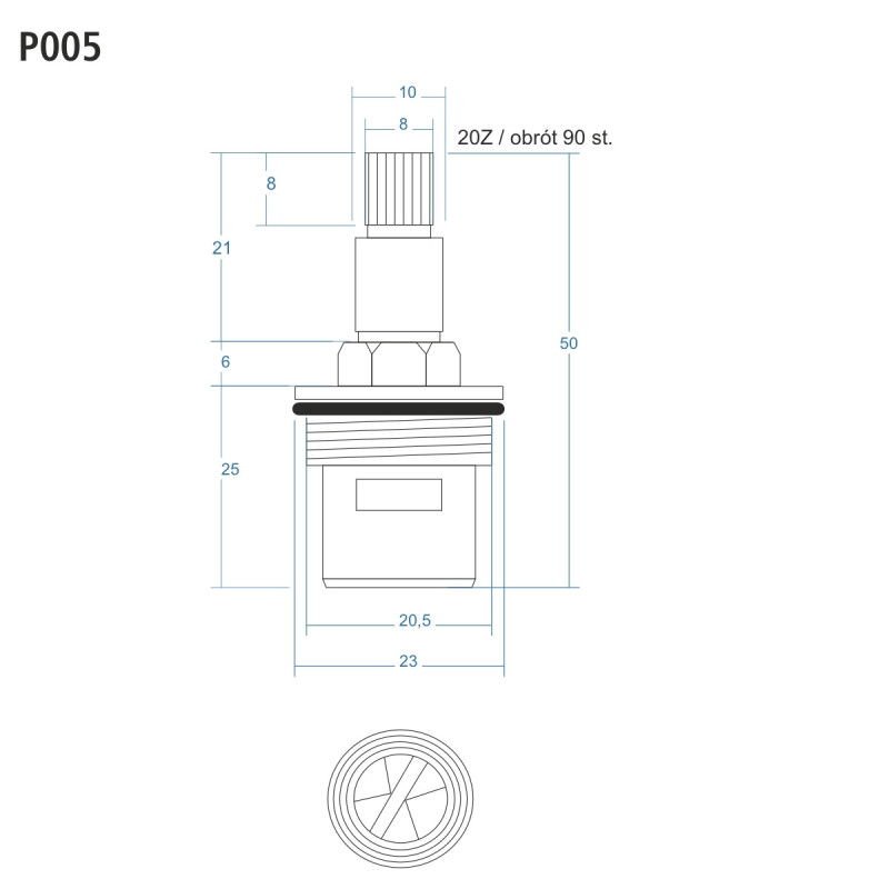 P005 ON/OFF Function Cartridge 51.47 mm