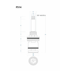 P514 ON/OFF Function Cartridge for Concealed Mixer 86 mm