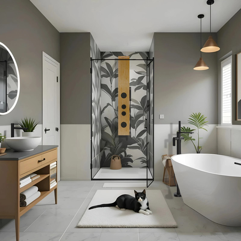 BALTI Bamboo Wood Shower Panel