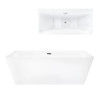 ISEO E019 Freestanding Back‑to‑Wall Bathtub with Wide Rim