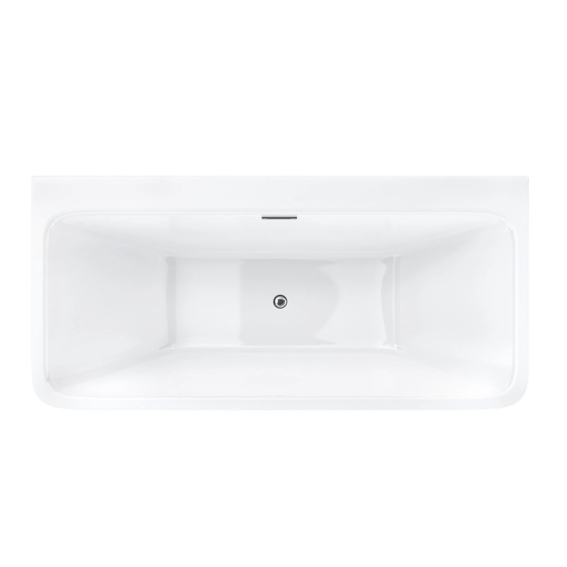 ISEO E019 Freestanding Back‑to‑Wall Bathtub with Wide Rim